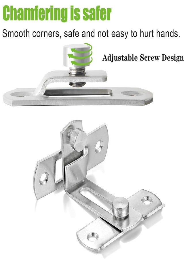 Runmay Degree Flip Sliding Barn Door Lock,Stainless Steel Angle Door Latch Buckle,Screen Door Stopper Lock Hook Eye Lock for Barn,Garden,Bathroom,Outdoor,Garage,Window,Sliding Door - Image 2